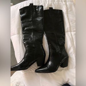 Princess Polly black knee high boots